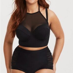 Torrid 3 Swim Top - Underwire Push-Up High Neck Bikini Top